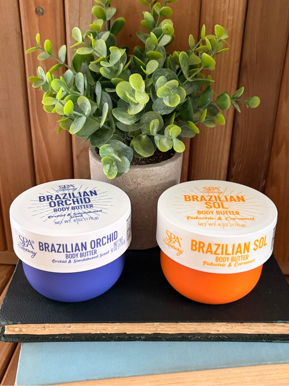 SPA Luxury Brazilian Body Butter: Orchid & Sol Orchid + Caramel 6 oz, Set of 2
